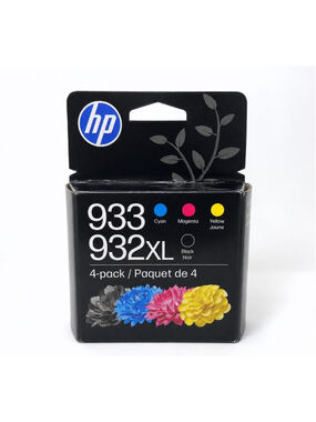 HP 932XL 933 Ink 4-Pack Black Cyan Magenta Yellow OEM N9H62FN• NEW